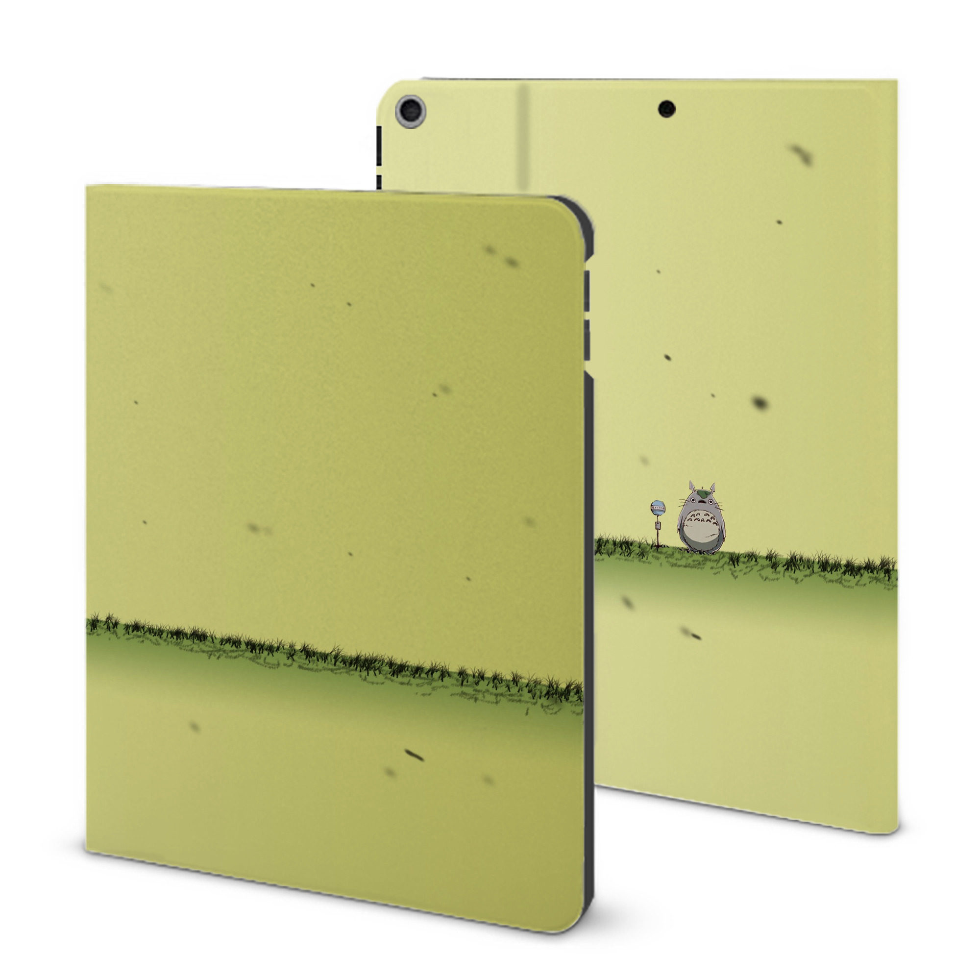 （画像用） となりのトトロ 草壁メイ 草壁サツキ My Neighbor Totoro Satsuki Kusakabe Mei Kusakabe IPad ケース ブック型 PUレザー TPU 耐衝撃 軽量 薄型 ペン収納なし 全面保護 IPad 各モデル対応